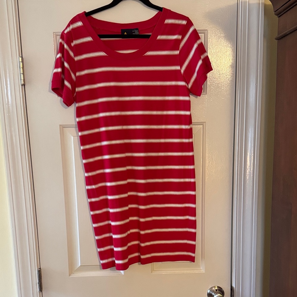 Striped Red Midi Dress